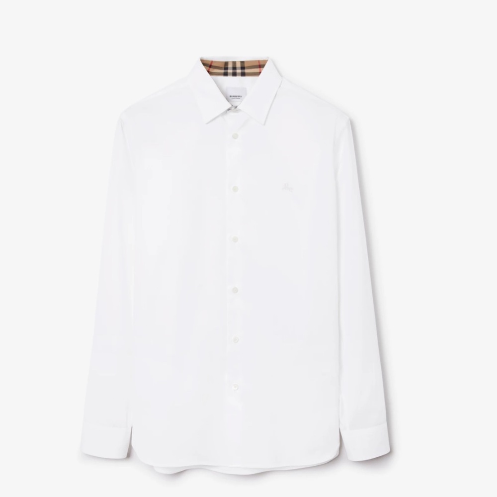 Size Medium Burberry print white button dress shirt